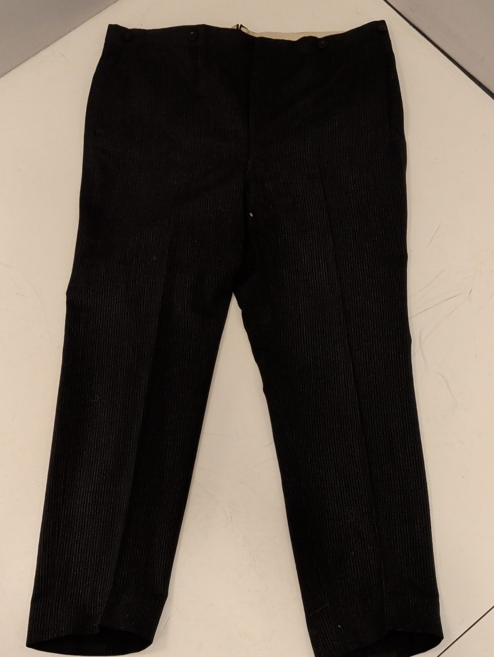 Antique Wilson & Rusling Black Pinstripe Dress Trousers Slacks for Suspenders